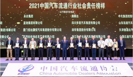 荣誉| 宝马娱乐网站bmw0002荣获“2021中国汽车流通行业-社会责任榜样企业